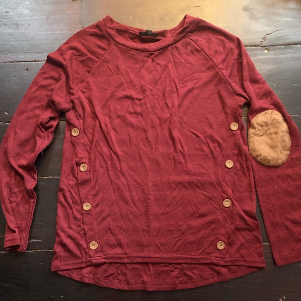 Maroon Long sleeve with Elbow Accents